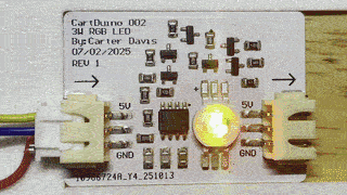 CartDuino 002 Board Running Through An RGB Demo
